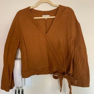 Madewell burnt orange wrap top